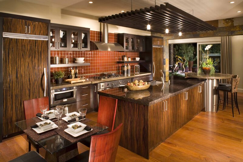 Modern Kitchen Interior — Brown, Contemporary