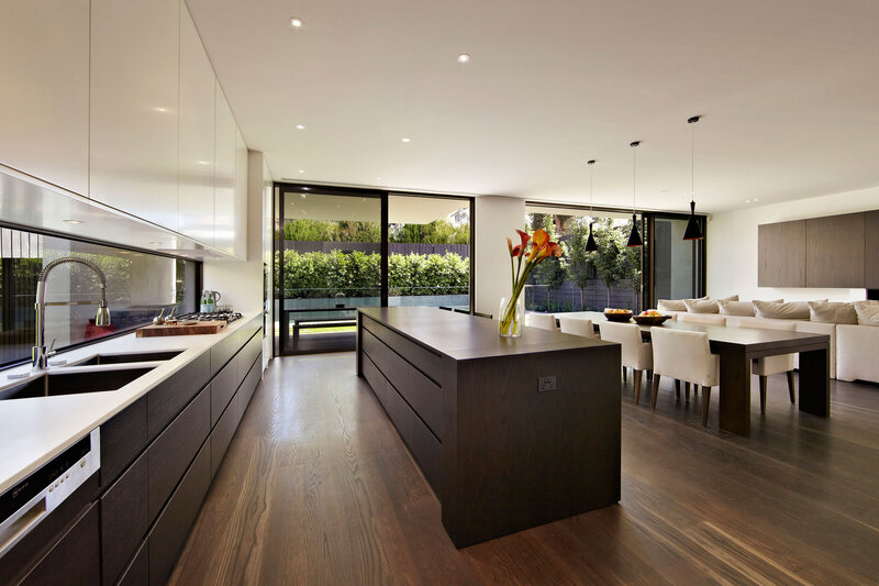 Modern Kitchen Interior — Brown, Serene, Afternoon