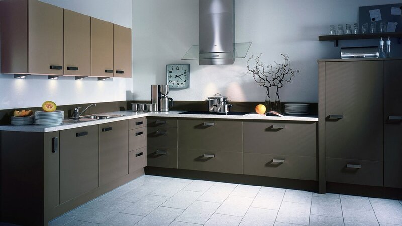 Modern Kitchen Interior — Gray, Clean
