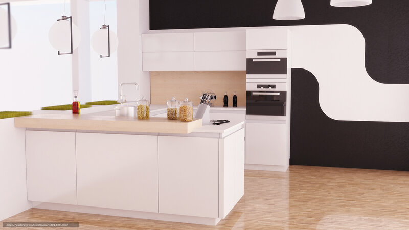 Modern Kitchen Interior — White, Clean, 3d Render