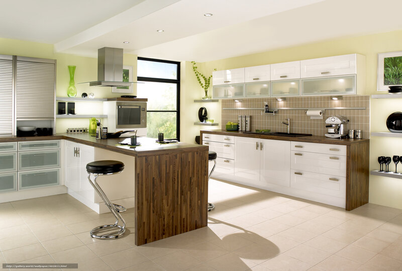 Modern Kitchen Interior — White, Clean, Afternoon, Photograph