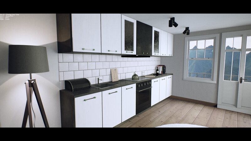 Modern Kitchen Interior — White, Neutral