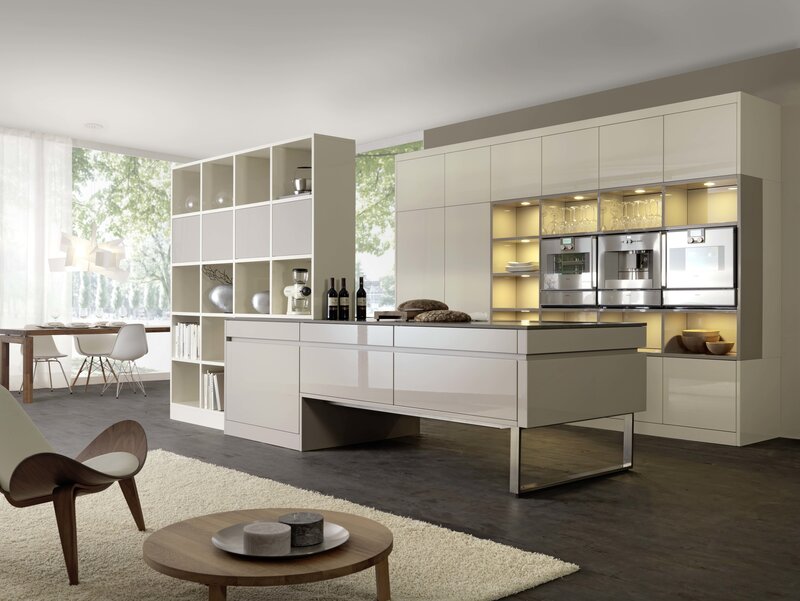 Modern Kitchen Interior — White, Serene, Afternoon, 3d Render