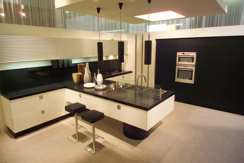 Modern Kitchen Island — Black