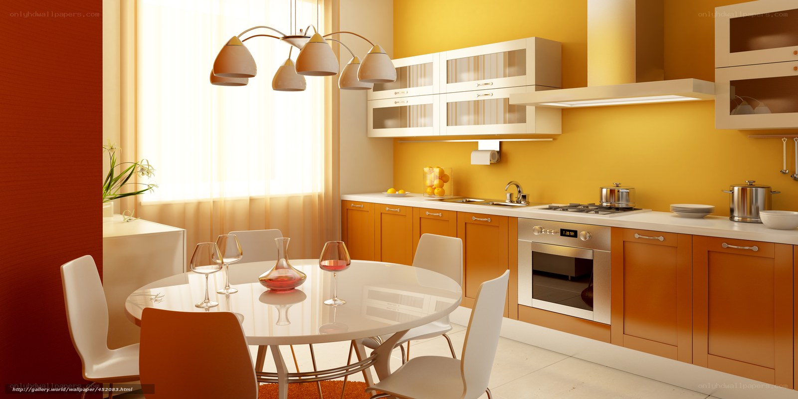 Modern kitchen with dining area