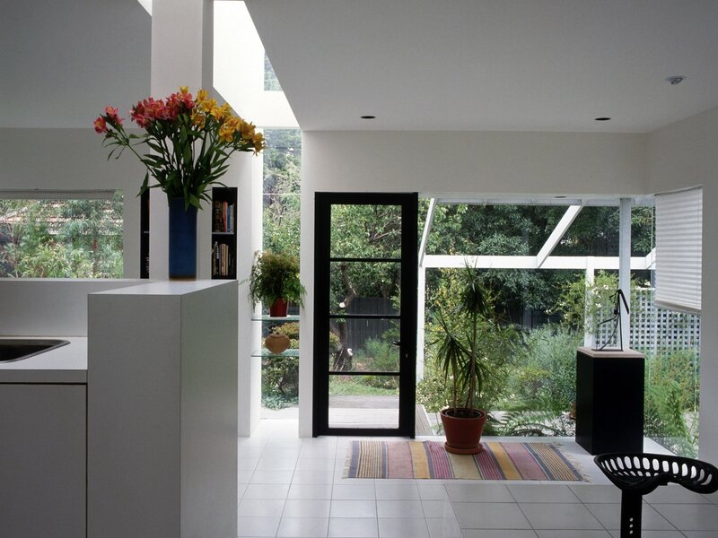 Modern kitchen with garden view