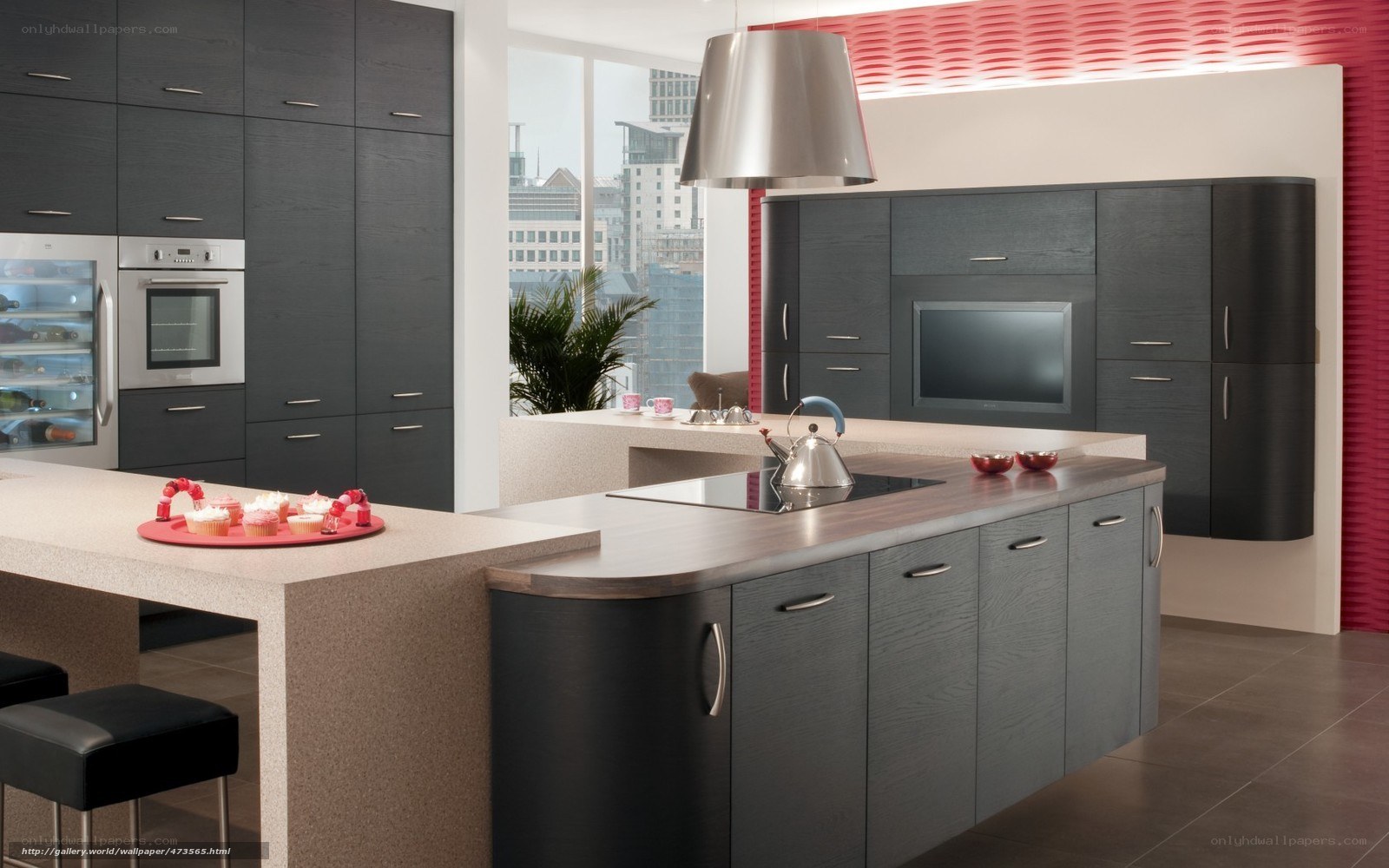 modern kitchen with island