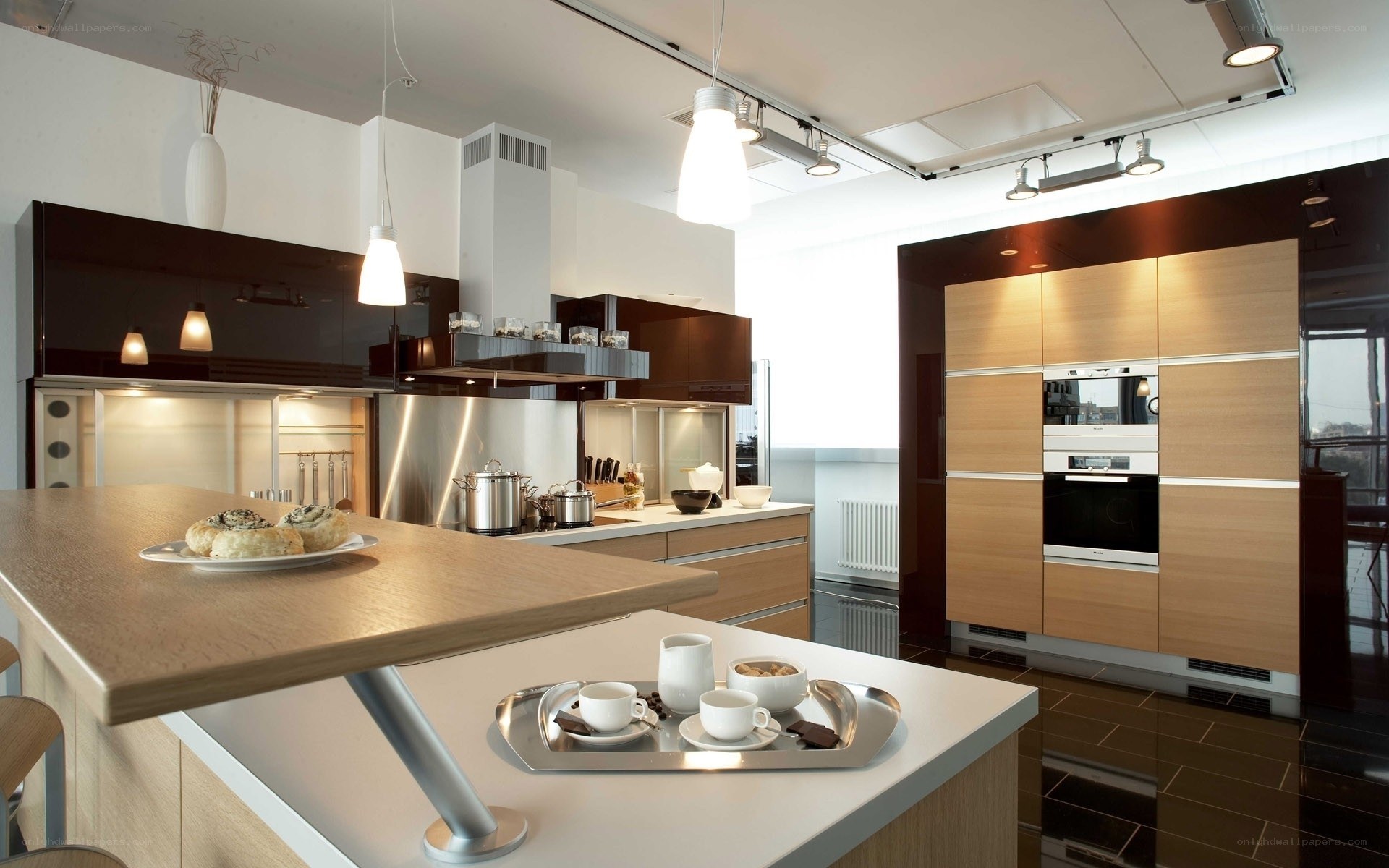 modern kitchen with island