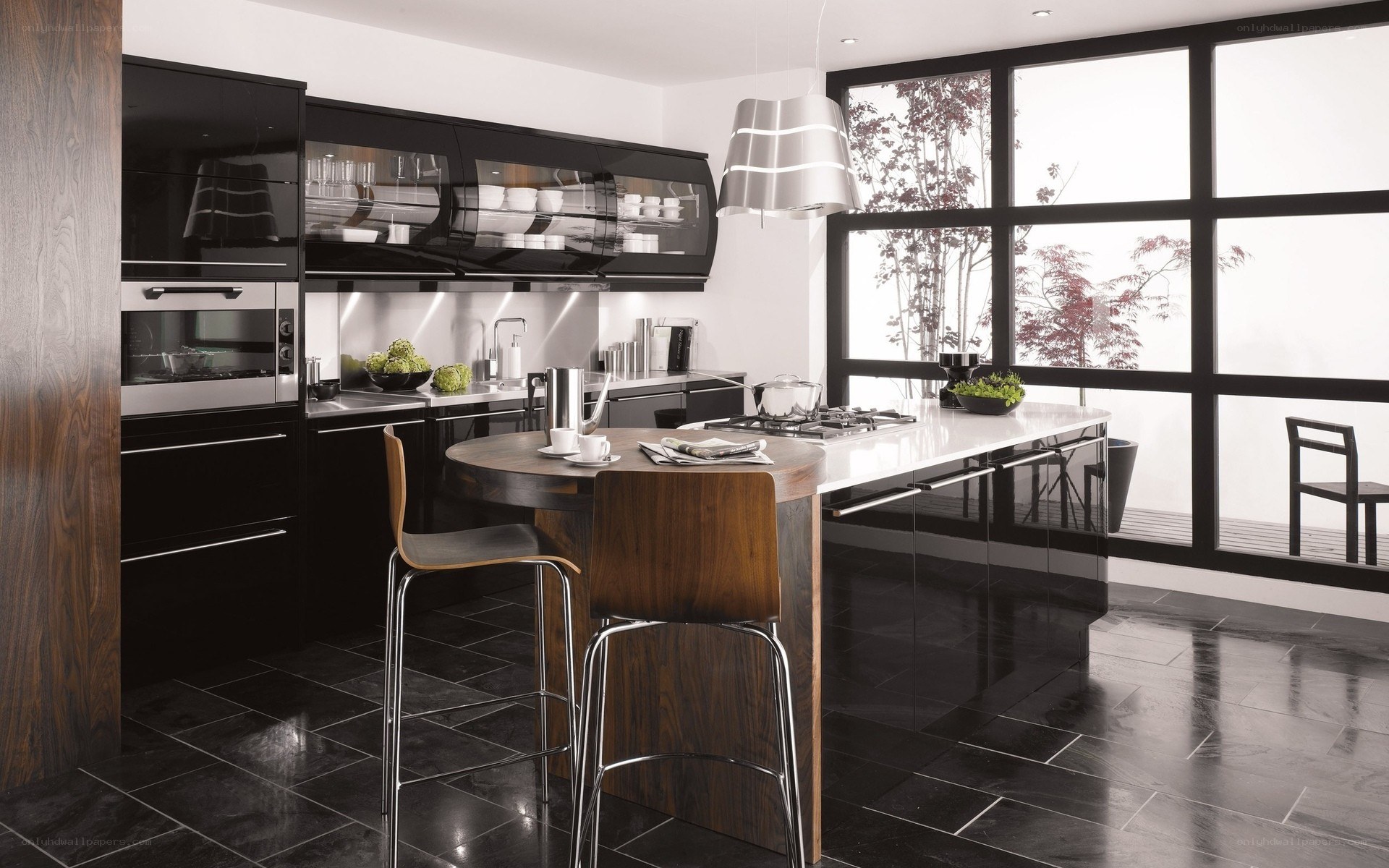 modern kitchen with island