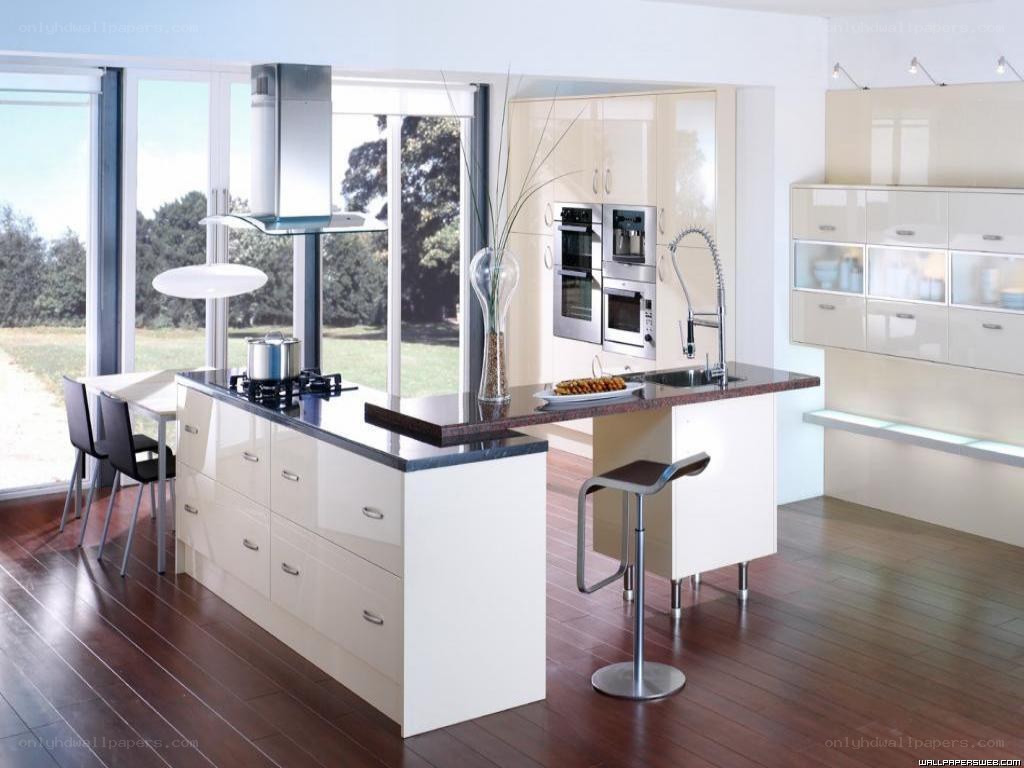 modern kitchen with island
