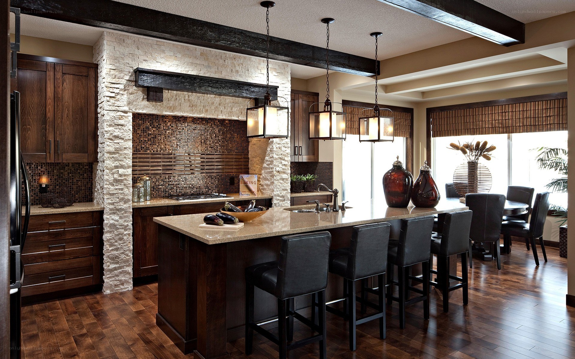 modern kitchen with island