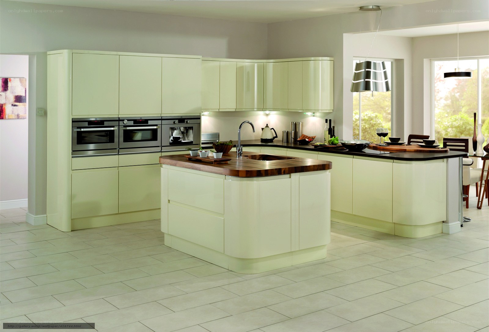 modern kitchen with island