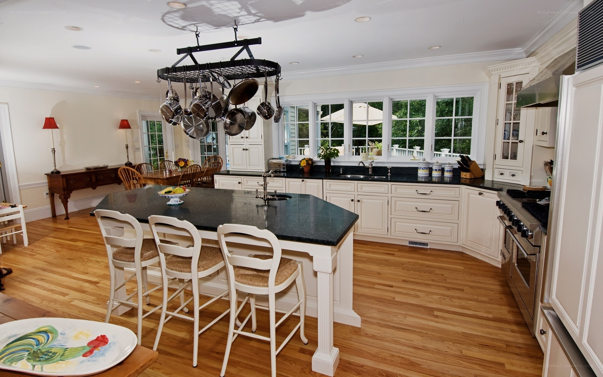 modern kitchen with island