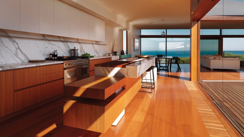 Modern Kitchen with Ocean View — Brown