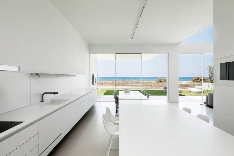 Modern Kitchen with Ocean View — White