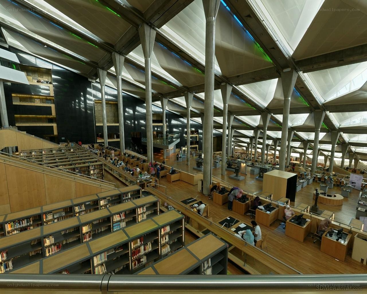 Modern library interior