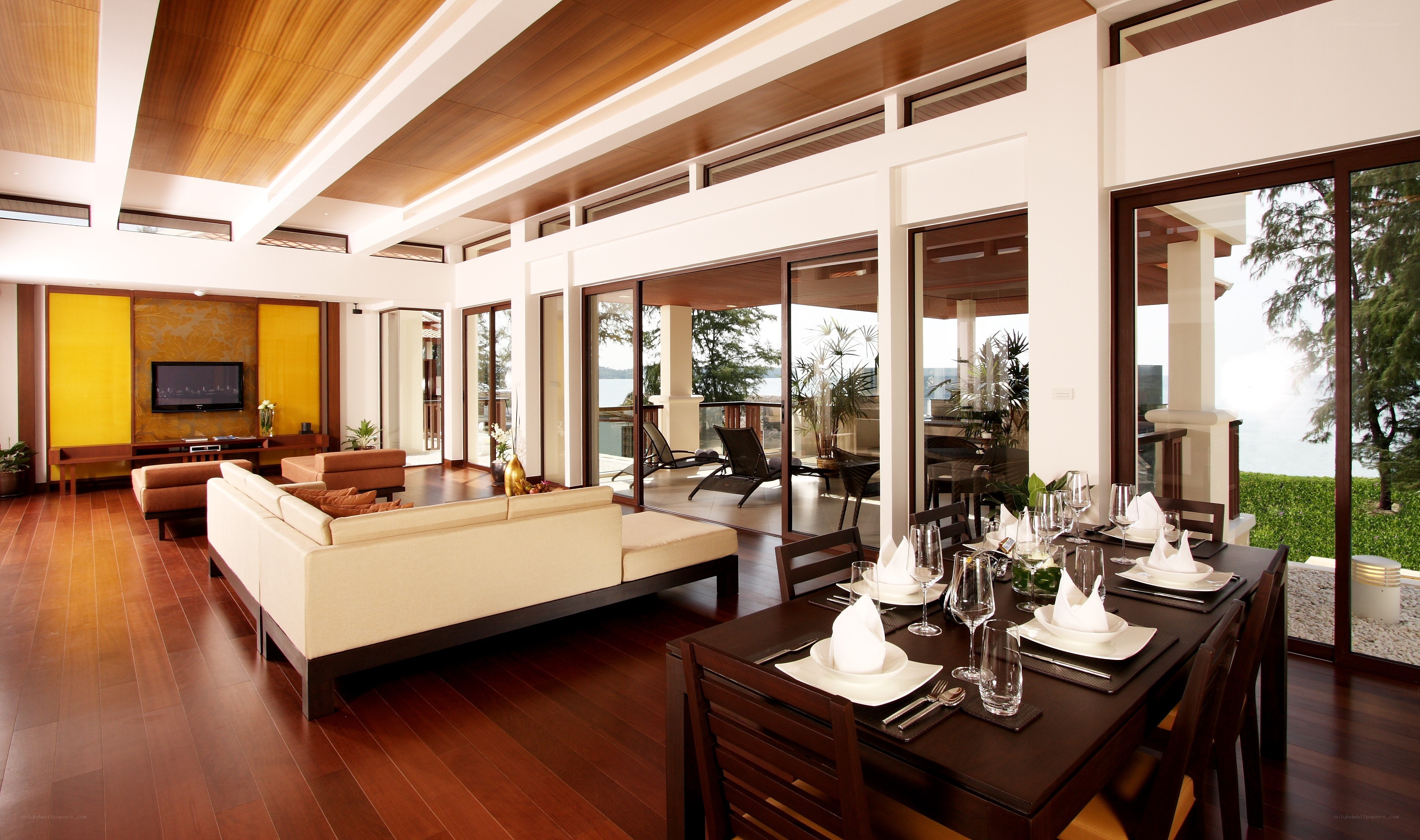 Modern living and dining area