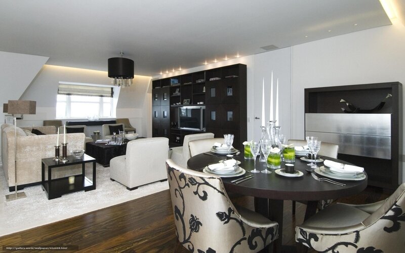 Modern living and dining room