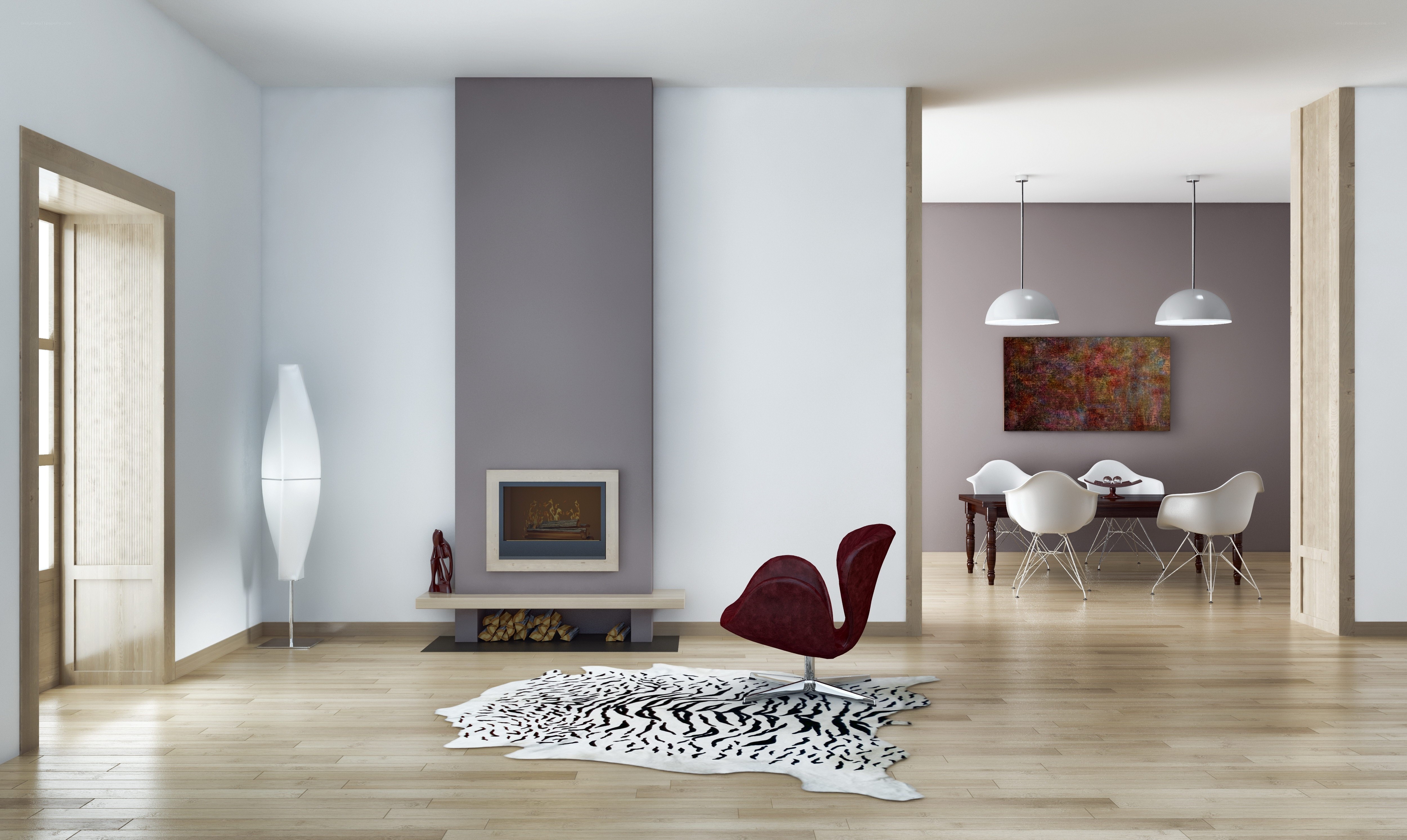 Modern living and dining room