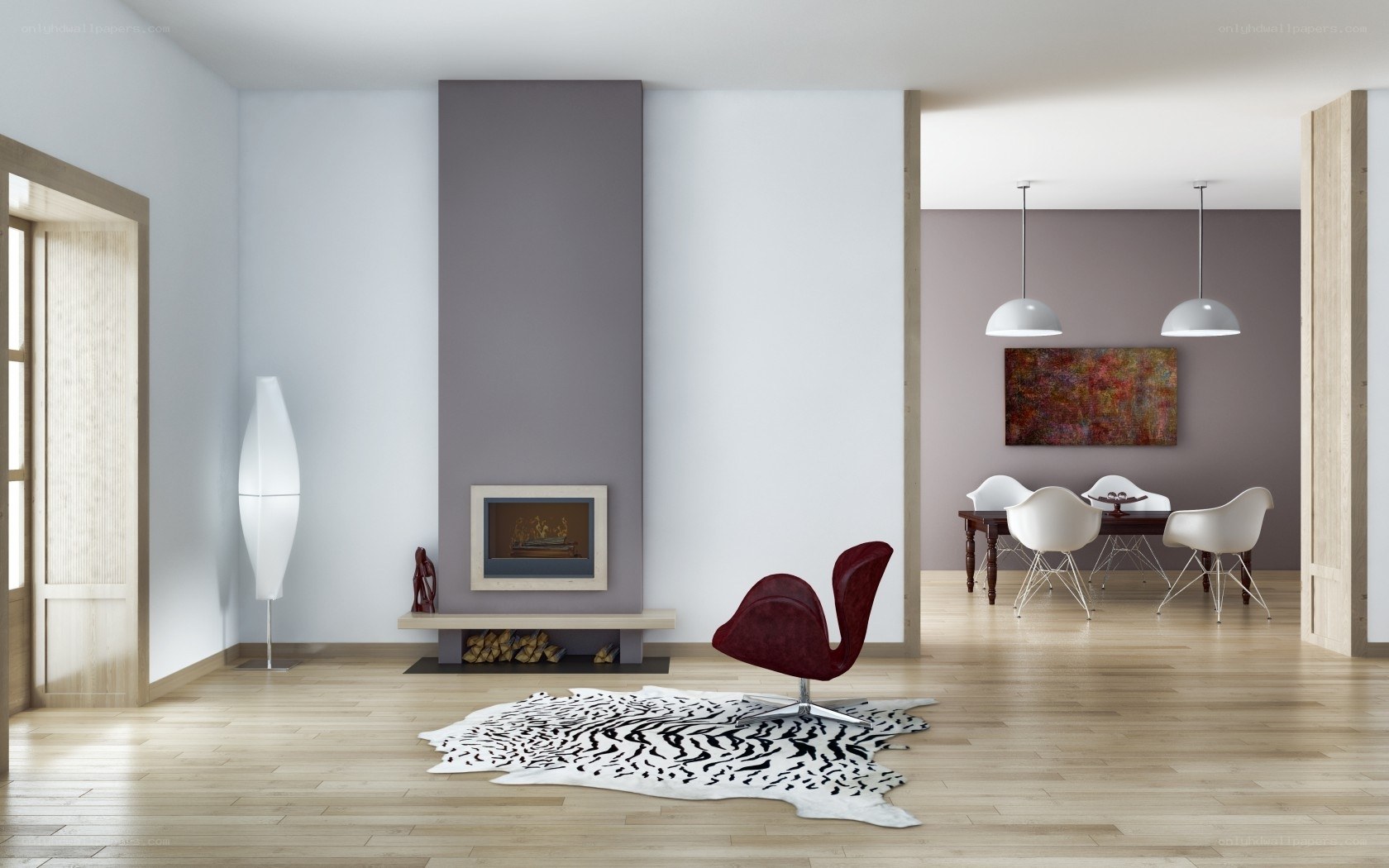 Modern living and dining space
