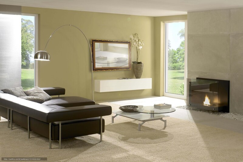 Modern Living Room — Beige, Serene, Afternoon, Photograph