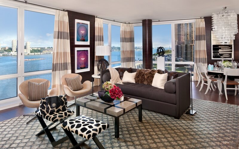 Modern Living Room — Brown, Luxurious