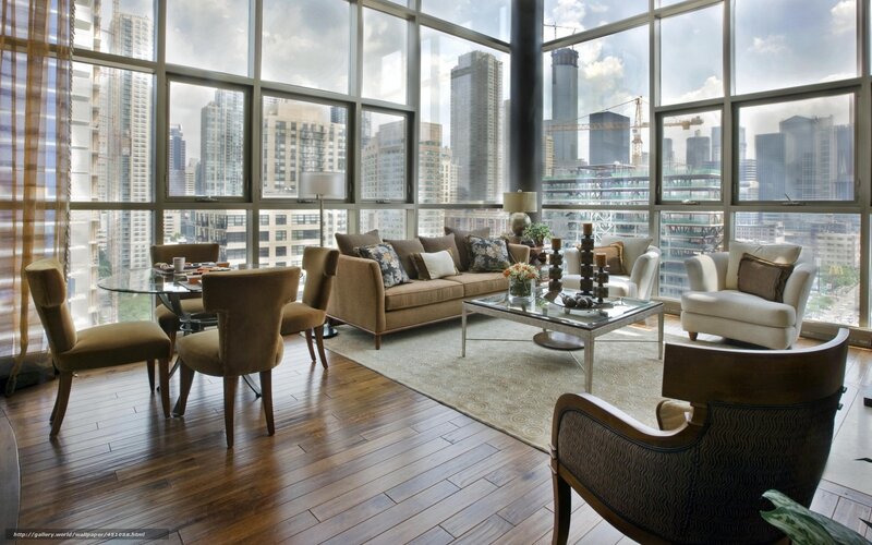Modern Living Room — Brown, Serene, Afternoon