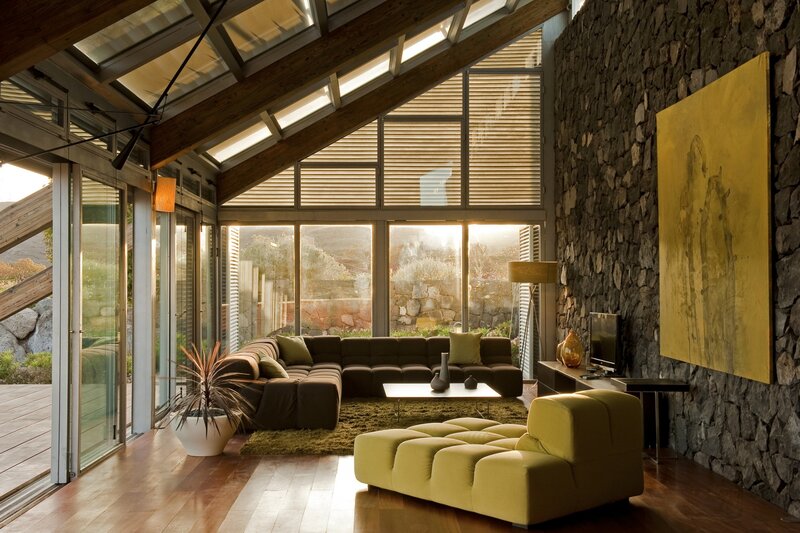 Modern Living Room — Brown, Serene, Sunset