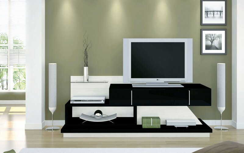 Modern living room entertainment center