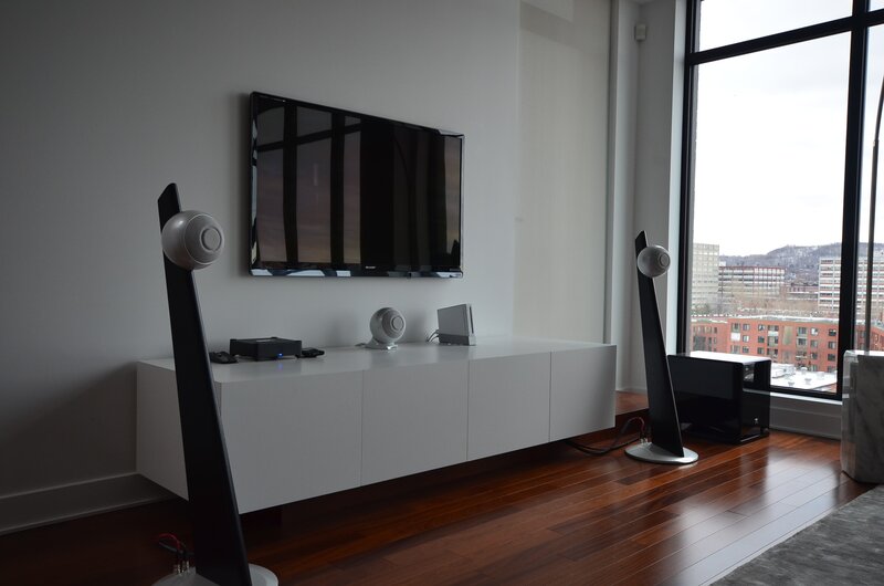 Modern living room entertainment setup