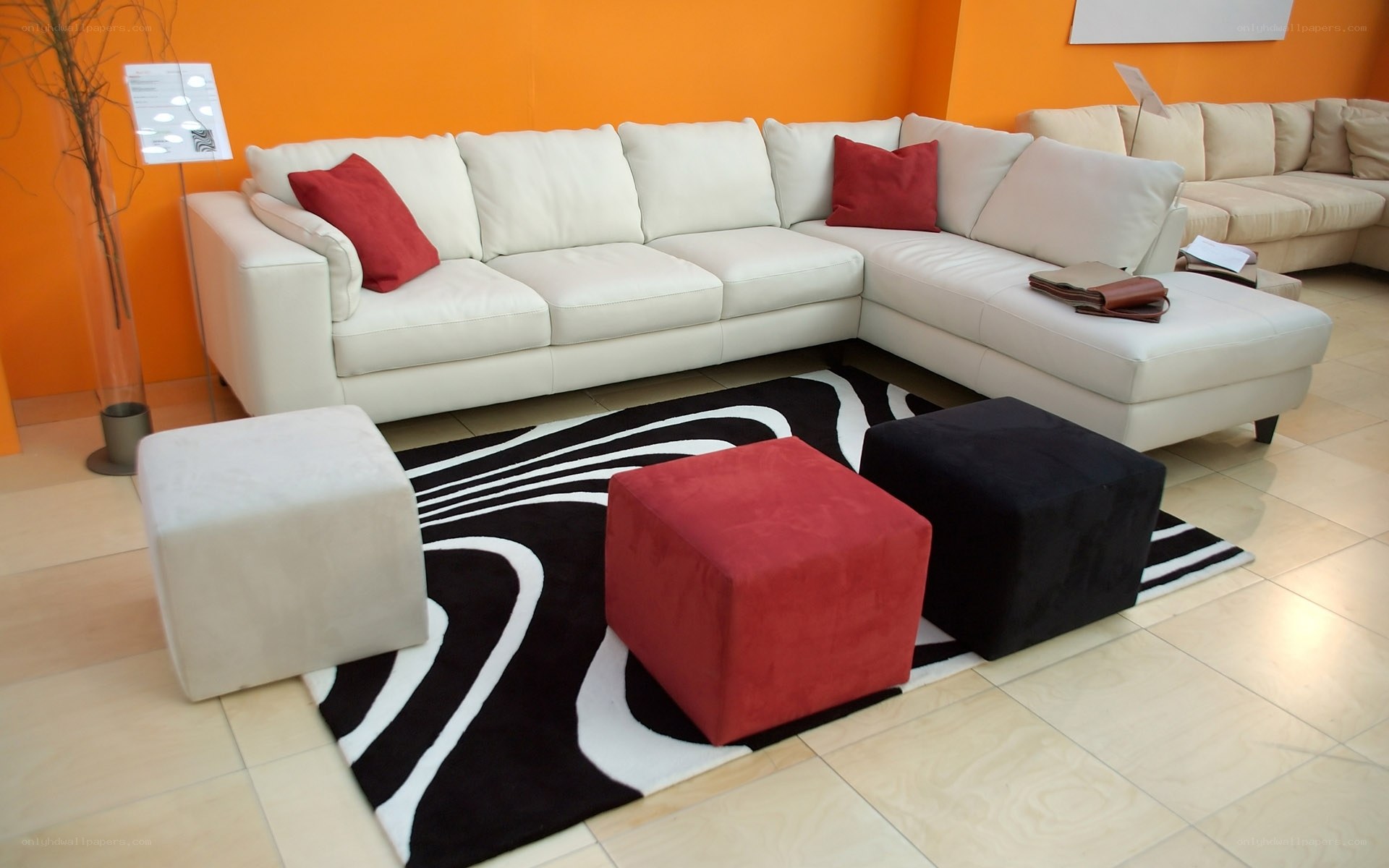 Modern living room furniture display
