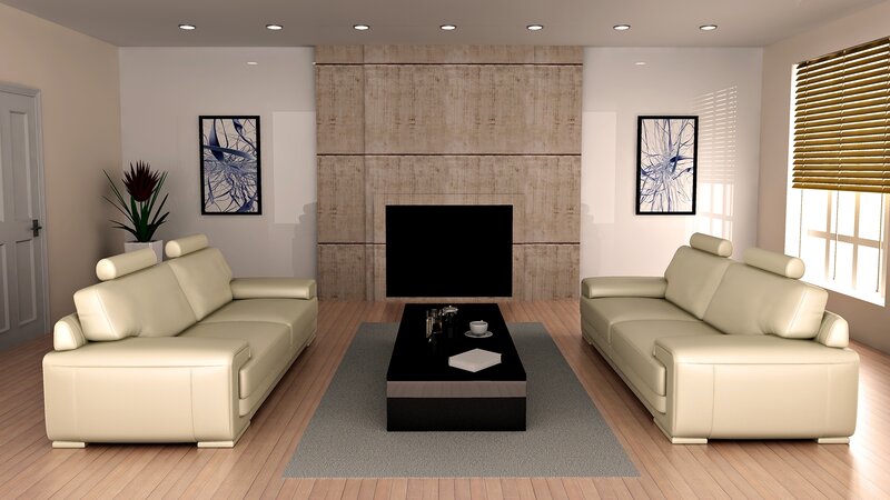 Modern Living Room Interior — Beige, Neutral