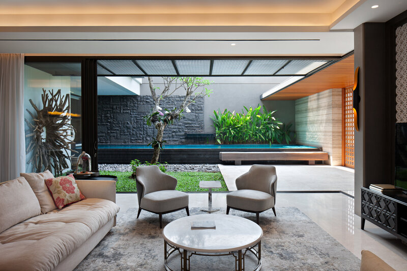 Modern Living Room Interior — Beige, Serene, Afternoon, Photograph, Sofa