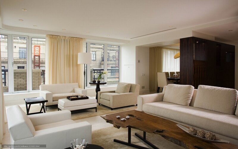 Modern Living Room Interior — Beige, Serene, Afternoon, Photograph