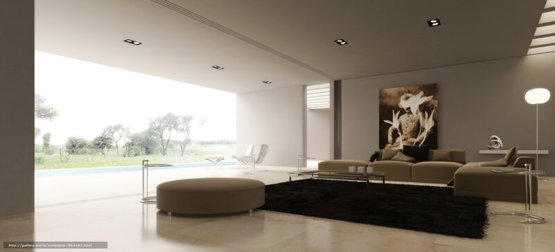 Modern Living Room Interior — Beige, Serene, Afternoon