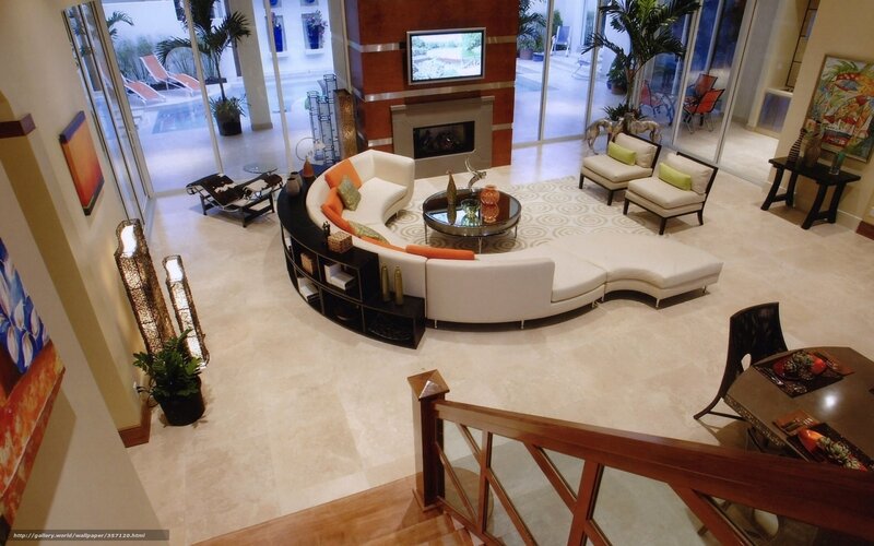 Modern Living Room Interior — Beige, Serene, Night