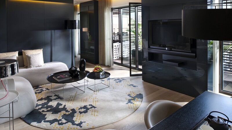 Modern Living Room Interior — Black, Contemporary, Afternoon, Photograph, Sofa