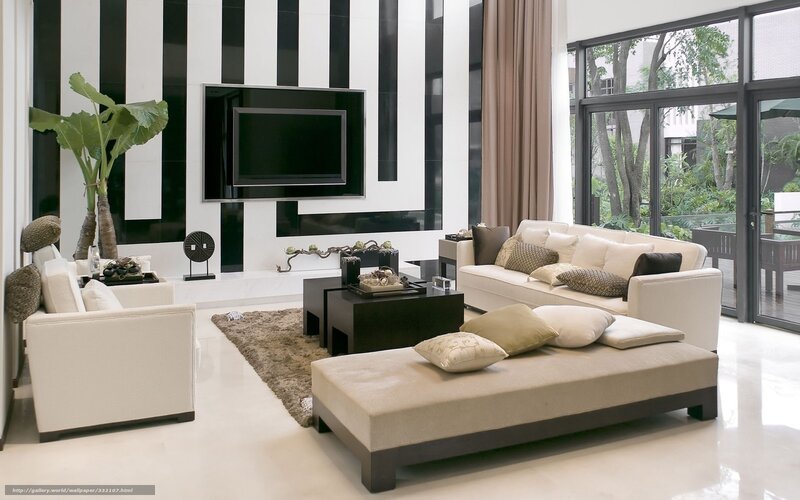 Modern Living Room Interior — Black, Minimalist, Afternoon