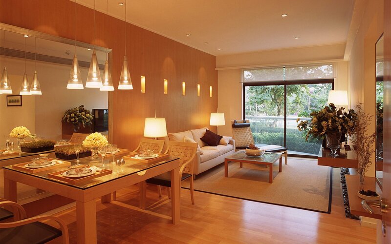 Modern Living Room Interior — Brown, Calm, Afternoon, Photograph, Dining Table