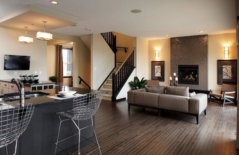 Modern Living Room Interior — Brown, Neutral, Afternoon
