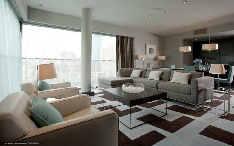 Modern Living Room Interior — Gray, Calm, Afternoon