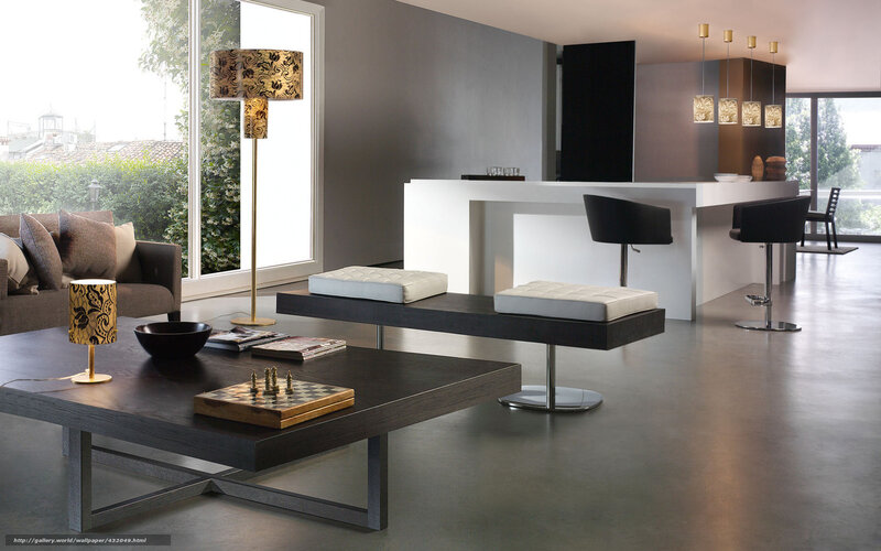 Modern Living Room Interior — Gray, Serene, Afternoon