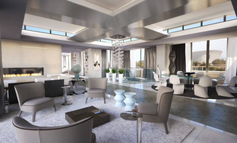 Modern Living Room Interior — Gray