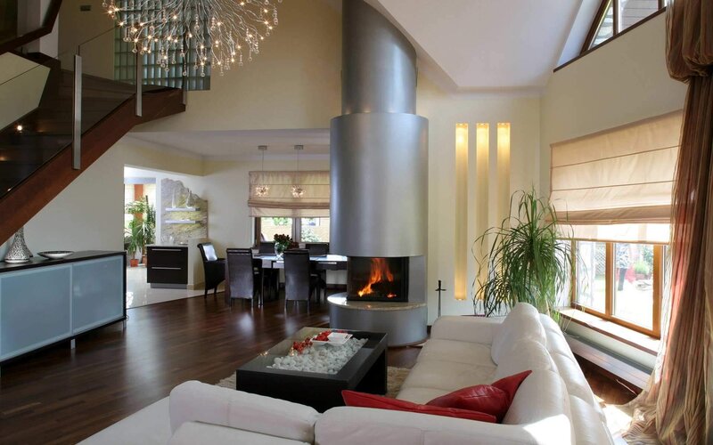 Modern Living Room Interior — White, Calm, Afternoon