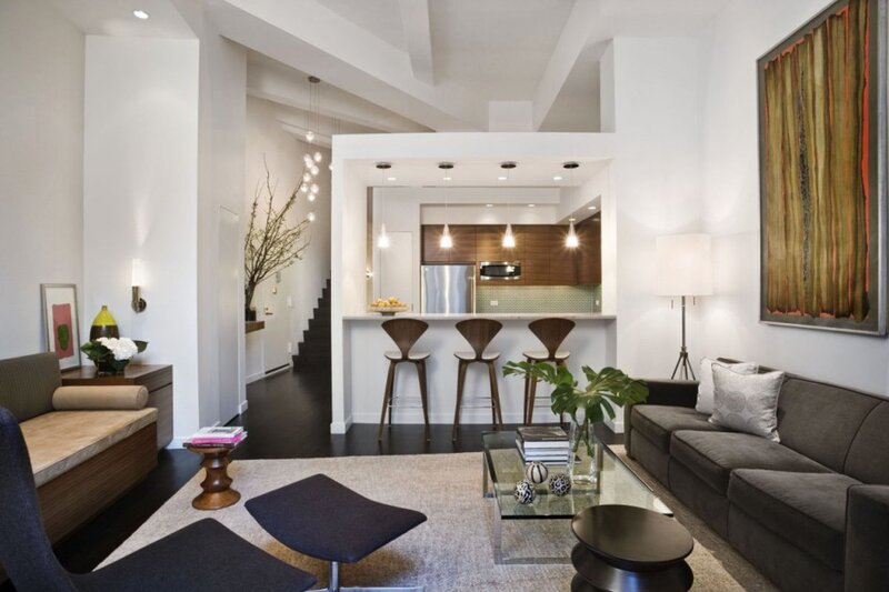 Modern Living Room Interior — White, Calm, Photograph, Sofa