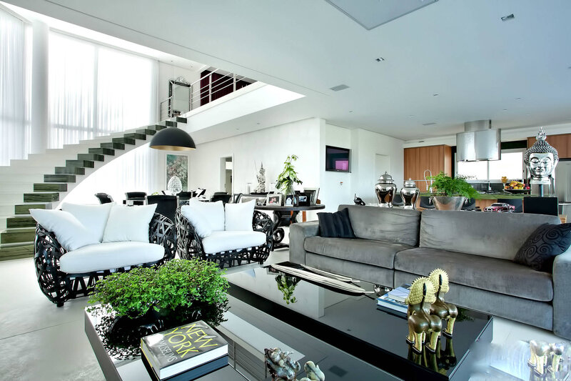 Modern Living Room Interior — White, Clean, Afternoon
