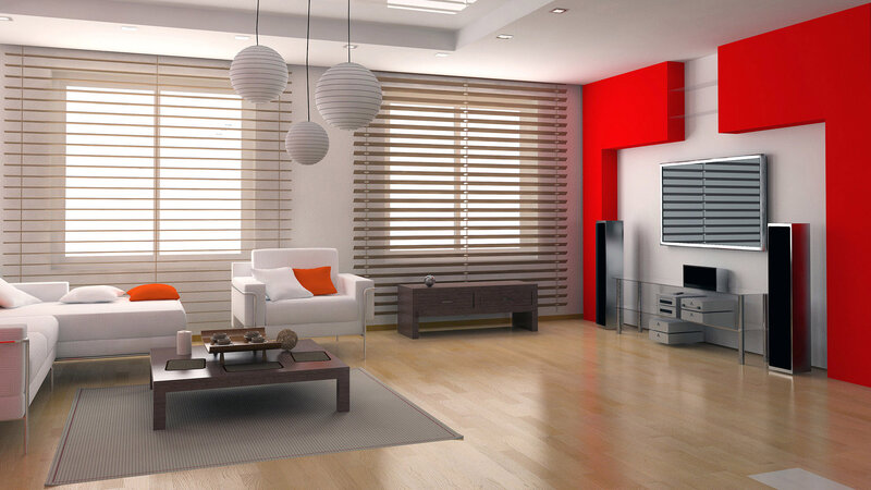 Modern Living Room Interior — White, Clean
