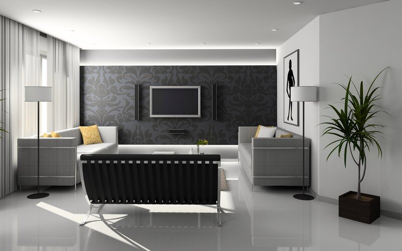 Modern Living Room Interior — White, Minimalist, Afternoon, 3d Render, Sofas
