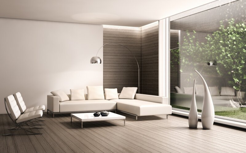 Modern Living Room Interior — White, Serene, 3d Render