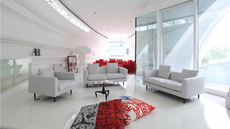Modern Living Room Interior — White